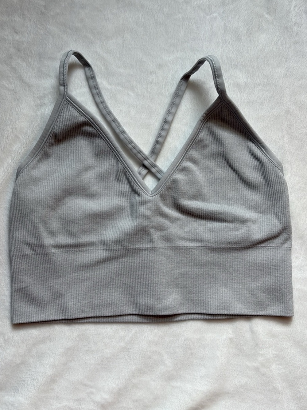 DSG Women's Seamless Fashion Ribbed Sports Bra Grey Size Small